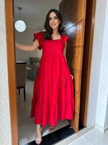Women Dresses - Red - View 3