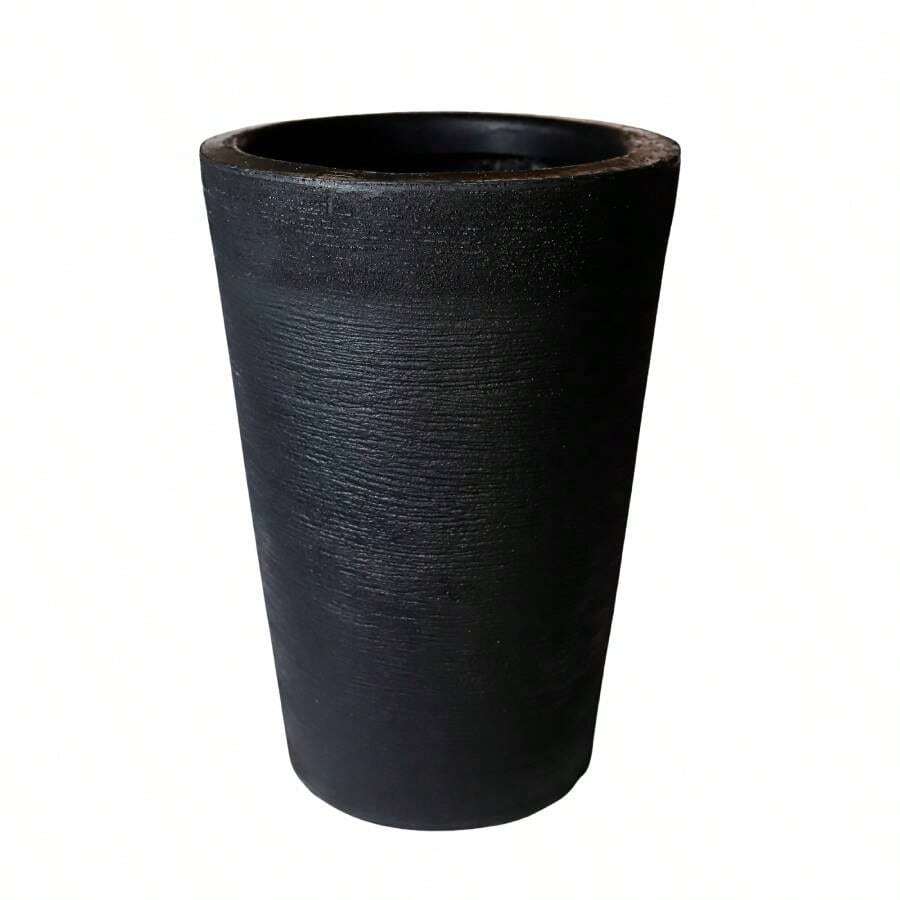 Vaso para Planta Coluna Redonda Grafiato em Polietileno Resistente com proteção Uv não desbota - Preto - Visão 1