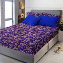Coverlet With Shearling, Fleece Flannel Fabric With Shearling - Mauve Purple - View 2