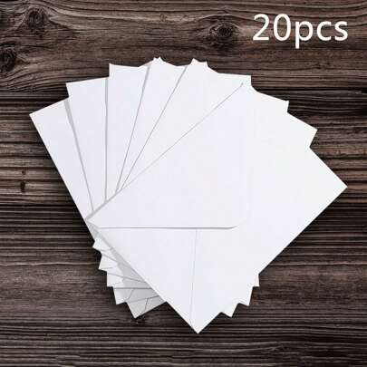 10pcs/20pcs/40pcs B6 Size Minimalist White Western Style Blank Envelopes With Adhesive, Suitable For Cards, Letters, Invitations, And More Back To School