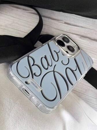 1 件镜面材质 - 防碎英文文字手机壳适用于 11 12 13 14 Pro Max 15 16 Pro Max 防水防震防摔防刮