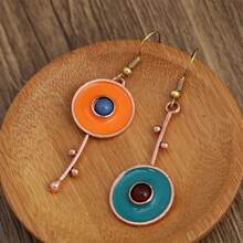 1 Par De Brincos De Gota Estilo Bohemian Fashion E Criativo Com Design Único, Adequado Para Uso Diário Das Mulheres