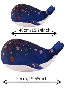 Bobbybear 1只彩虹星空鯨魚毛絨玩具,創意鯨魚海洋館枕頭,羽絨家居裝飾,水族館魚主題生日禮物 - 藏蓝色 - 查看 12