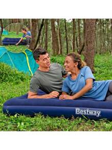 Colchón Inflable Matrimonial Cama de Aire Inflable Camping Azul Tercipelo 2 personas