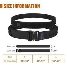 1pc Men's Waist Belt With Quick Release Metal Buckle, Tactical Belt Hook And Loop Design - Black - View 7