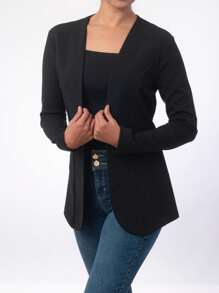 Sacos Mujer Elegantes para el Invierno - Blazer para Dama - Negro - Ver 1