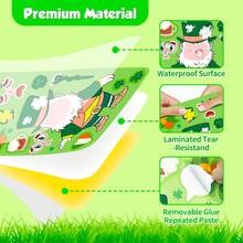 6入組聖派翠克節臉部貼紙,卡通聖派翠克節角色幸運草貼紙,適用於筆記型電腦、行李箱、水瓶,防水貼紙適用於青少年、成年人的派對裝飾 - 彩色 - 查看 6