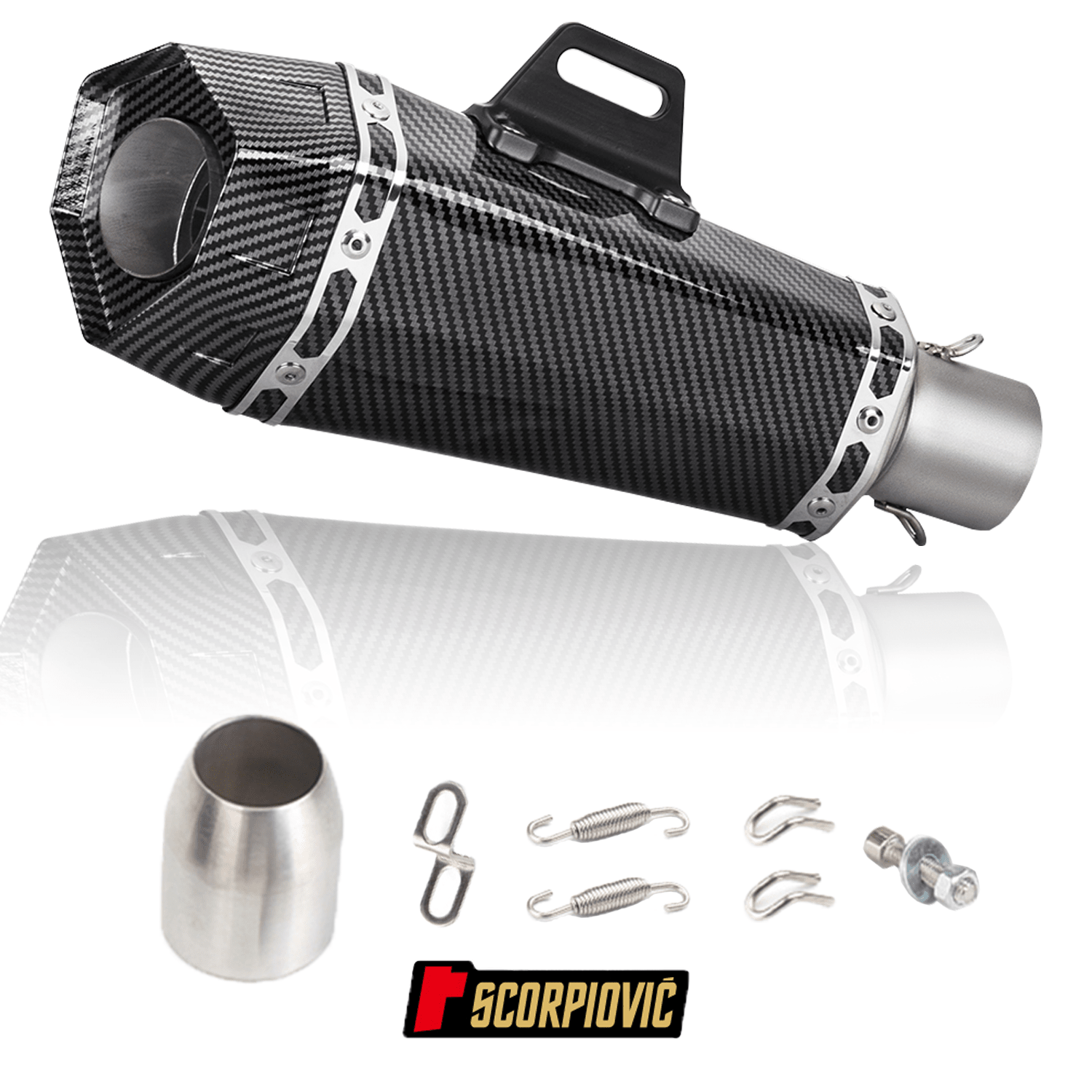 1pc 51mm Universal C Style Small Cone Hexagon Modified Exhaust Pipe