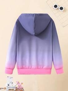 新品欧美风春秋幼儿女童时尚卡通冰淇淋印花连帽休闲运动衫 - 彩色 - 查看 2