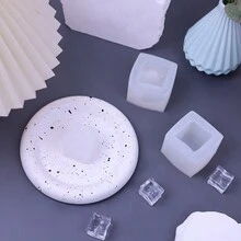 Ice Cube Shaped Cake & Fondant Mould, Aroma Plaster & Candle & Display Stand Decoration Silicone Mold - White - View 3