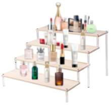 1 包 4 层木质亚克力展示架，分层木质立管展示架收纳架，透明亚克力展示架，适用于收藏品流行人物纸杯蛋糕香水甜点 - 4層-30cm - 查看 8