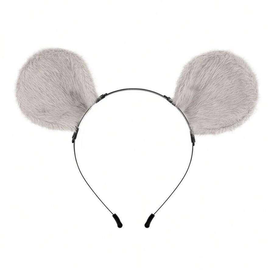 1pc Mouse Ear Cosplay Accessory, Party Decoration- Grey Ears - Grey - View 1