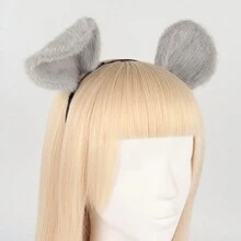 1pc Mouse Ear Cosplay Accessory, Party Decoration- Grey Ears - Grey - View 3