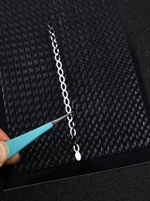 1 Pièce Autocollant Doré / Argenté À Marquage À Chaud, Design De Chaîne Noire, Convient Pour Scrapbooking Diy Albums, Décoration De Boîte-cadeau - Multicolore - Voir 5