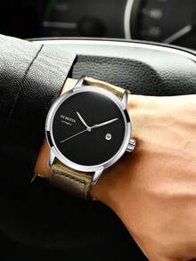 Ochstin Fashionable High-End Lightweight Business Essential Men's Automatic Self-Winding Mechanical Watch, Water Resistant, Luminous, Nylon Strap - Black - View 3