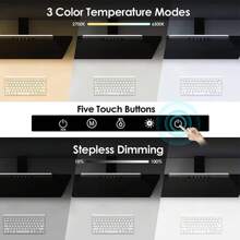 1pc Touch Rgb Monitor Light Bar, Led Dual Light Source With Adjustable Color Temperature Eye-Protecting Anti-Glare Desk Lamp, Touch Control For Home Office Computer, Notebook Games, Eye-Care, Space-Saving, Usb Powered - Black - View 10