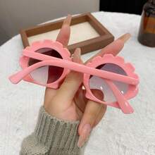 1pc Kids' Flower Pattern Plastic Frame Fashion Glasses Suitable For Daily Use - Pink - View 3