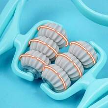 Cervical Massager Clip Neck Massage Artifact Six Wheel Neck Kneading Massager Manual Multifunctional Home Use Fatigue Relief - Blue - View 5