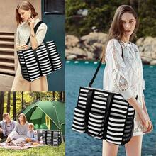 實用手提包,14/24個口袋,帶拉鍊頂部,適用於老師/護士 - 黑與白 - 查看 7