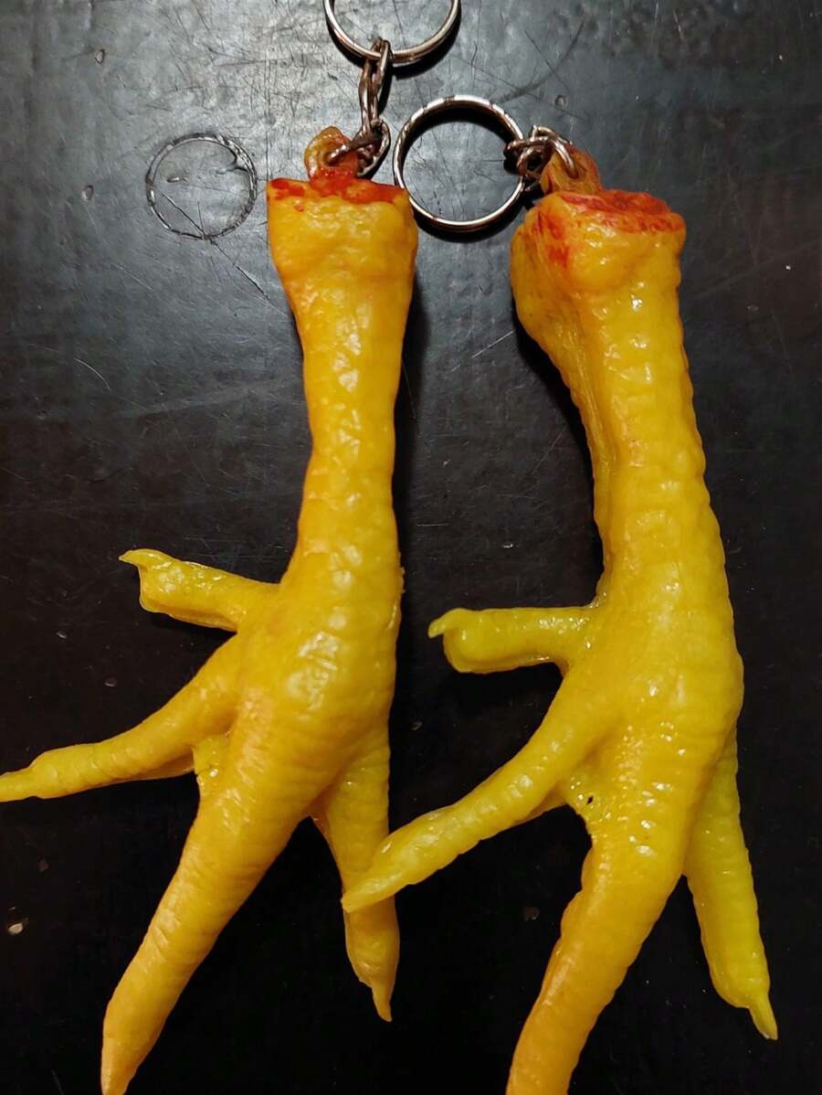 Llaveros pata de pollo 2pz - Mostaza Amarilla - Ver 1