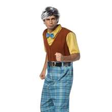 8 件老人服装配饰，开学第 100 天爷爷服装套装假发帽灰色胡须眉毛假发帽眼镜拐杖祖父装扮套装男士万圣节派对舞台表演节日角色扮演 - 灰色 - 查看 3