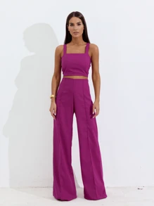 Women Two-piece Outfits - Màu đỏ tím - Xem 1