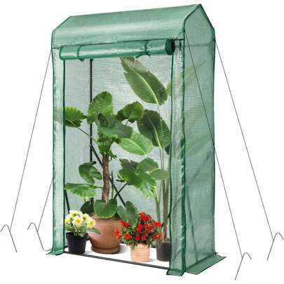 Greenhouse Balcony, Foil Greenhouse Winterproof, Tomato House Garden Greenhouse For Flowers & Plants (PE, 100 X 50 X 170 Cm)