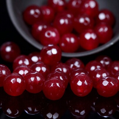 6/8/10 مللي متر الطبيعية الأوجه الياقوت العقيق اليشم حجر فاصل فضفاض الخرز المستديرة لصنع المجوهرات القلائد أساور ذاتية الصنع