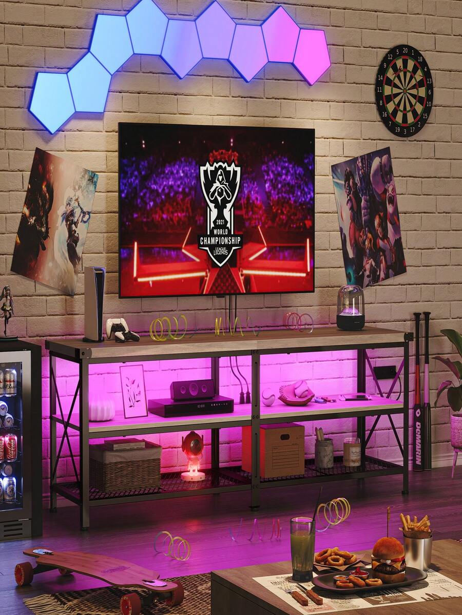 LED TV Stand For 70 Inch TV, Industrial TV Console, Entertainment
