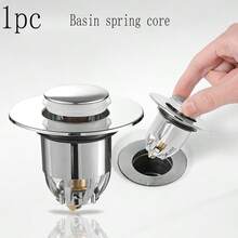 1入組按壓式電鍍黃銅落水器,適用於洗臉盆 - 銀色 - 查看 1