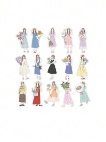 1pack/30sheets Cute Cartoon Girls' Pet Stickers Set For Korean Style, Ins, Girl's Dress-Up, Diary, Scrapbooking Decoration - Multicolor - View 8