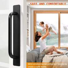 5.83英寸不需鑽孔的不銹鋼黏貼式櫥櫃抽屜家具硬件手柄,1個 - 黑色 - 查看 2