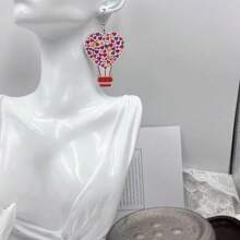 1 對歐美時尚木飾面多巴胺愛結耳環,適合日常佩戴、週年紀念或生日禮物 - 彩色 - 查看 2