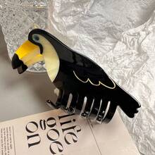 Colorful Acrylic Bird Hair Claw Clips - Fashion Accessories For Hairstyling - Black - View 3