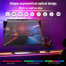 1pc Touch Rgb Monitor Light Bar, Led Dual Light Source With Adjustable Color Temperature Eye-Protecting Anti-Glare Desk Lamp, Touch Control For Home Office Computer, Notebook Games, Eye-Care, Space-Saving, Usb Powered - Black - View 7
