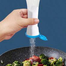 2入組塑料調味瓶容器燒烤調味罐,適用於鹽、糖、香料、胡椒等調料,家用 - 白色 - 查看 2