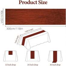 1pc 118 Inch Maple Leaf Red Table Runner Gauze Table Runner Suitable For Boho Wedding Decoration Baby Shower Birthday Party Table Decoration - Maple Leaf Red - View 3