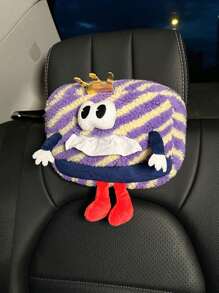 1入掛式汽車紙巾盒套 - 可愛毛絨玩偶汽車內飾，富有創意和趣味性的小汽車紙巾盒，完美地將紙巾以有趣又獨特的方式存放 - 薄荷綠 - 查看 4