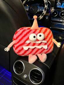 1入掛式汽車紙巾盒套 - 可愛毛絨玩偶汽車內飾，富有創意和趣味性的小汽車紙巾盒，完美地將紙巾以有趣又獨特的方式存放 - 薄荷綠 - 查看 5