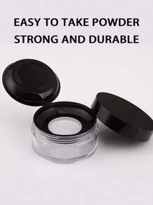1 个空可再填充化妆粉盒散粉容器空可重复使用粉盒圆形散粉盒 15g 蜜粉散粉小样空盒带空气化妆品罐旅行容器 - 黑色 - 查看 4