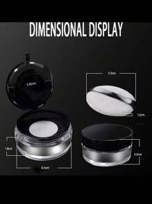 1 个空可再填充化妆粉盒散粉容器空可重复使用粉盒圆形散粉盒 15g 蜜粉散粉小样空盒带空气化妆品罐旅行容器 - 黑色 - 查看 6