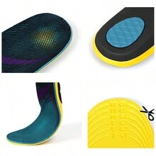 1pair Eva Shock Absorbing Arch Support Insoles, Thick Slow Rebound Sports Shoe Pads, Cuttable For Size 35-46 - Multicolor - View 5