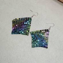 Trang trí Dangle Hoa tai Thanh lịch Sang trọng Phong cách Sắt Đồ trang sức Hộp đêm Lễ hội Lễ hội hóa trang Hoa tai - Đầy màu sắc - Xem 2