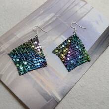 Trang trí Dangle Hoa tai Thanh lịch Sang trọng Phong cách Sắt Đồ trang sức Hộp đêm Lễ hội Lễ hội hóa trang Hoa tai - Đầy màu sắc - Xem 3