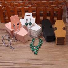 100pcs Paper Pink/White/Black/Kraft Color 12x4.5cm Packaging Bags For Necklaces, Earrings, And Small Jewelry - 100pc - View 2