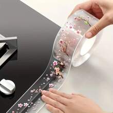 1pc Transparent Printed Mold-Proof Waterproof Tape, 3m Long, For Filling Gaps Of Kitchen Stove, Bathroom Toilet, Wall Corner Or Baseboard