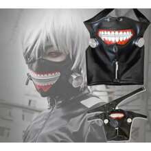 Kaneki Mask Cosplay Halloween Costume - Black - View 8