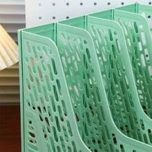 Desktop File Organizer Shelf Book Stand A4 Storage Box Folder Frame Document Storage Rack Archival Data Shelf File Column With Box For Office Desk - Black - View 4