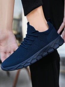 DaoLxi 男士健身网球运动网眼时尚运动鞋轻便运动健身跑步休闲鞋舒适鞋类训练鞋蓝色，男士鞋 - 藏蓝色 - 查看 6