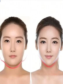 40 Piezas de Set Invisible Pegatinas De Cara Delgada En Forma De V - Blanco - Ver 8